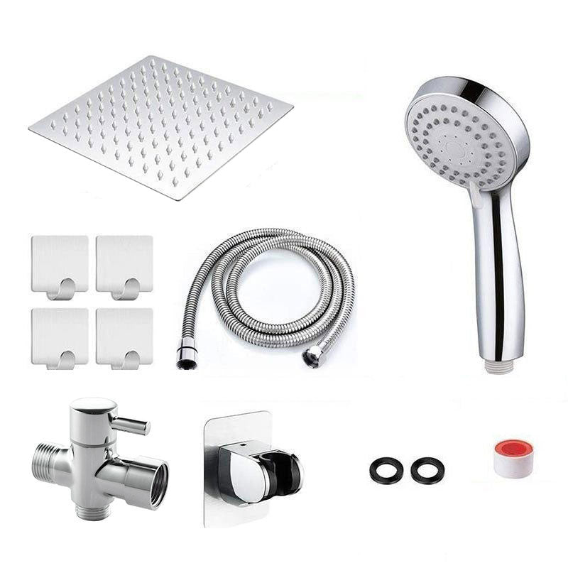 BowLift | High Pressure 8 Inch Shower Set 3-Function Hand Shower Stainless Steel Square Ceiling Shower Head