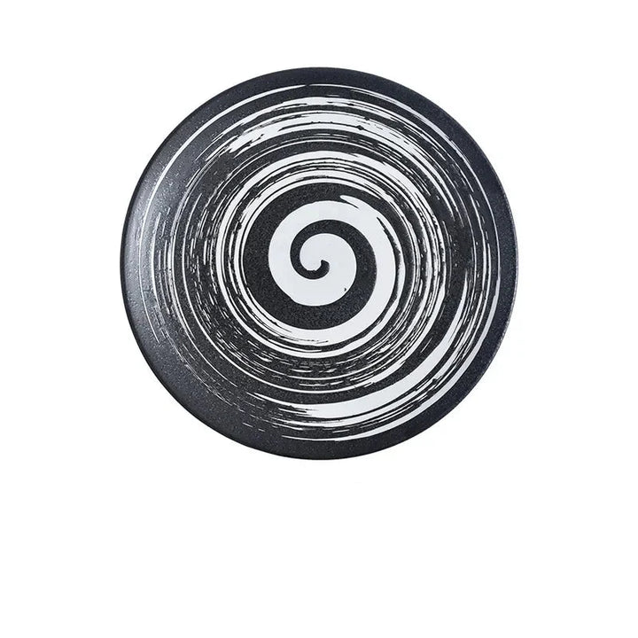 6/8/10" Ceramic Flat Dish Retro Japanese Style Steak Plate Pasta Tray | Bowlift