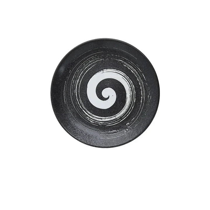 6/8/10" Ceramic Flat Dish Retro Japanese Style Steak Plate Pasta Tray | Bowlift