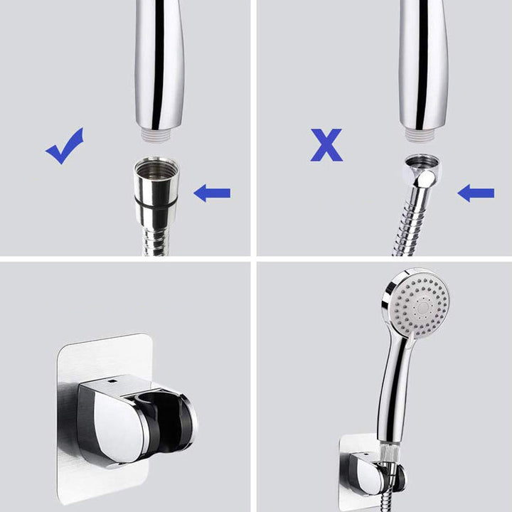 BowLift | Modern Dual Shower Head Square High Arc Shower Head Combination in Silver