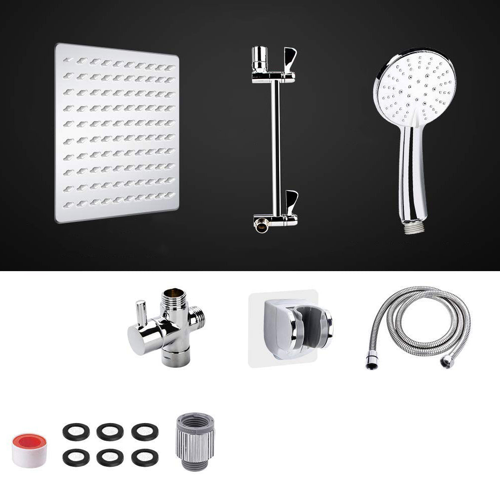 BowLift | Modern Dual Shower Head Square High Arc Shower Head in Silver