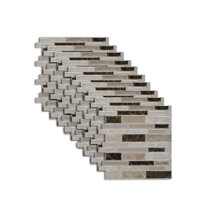 BowLift | Peel and Stick Wall Tile Rectangle PVC Subway Waterproof Peel & Stick Tile 10-Pack