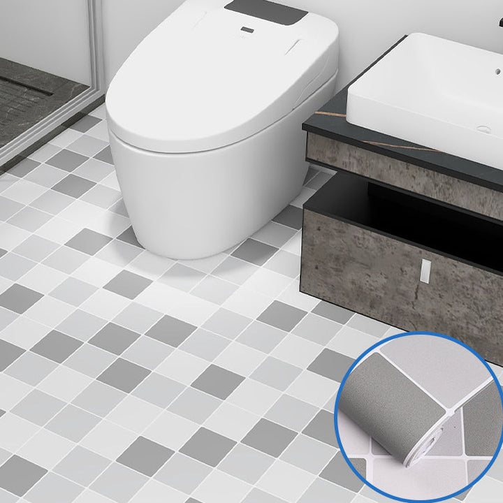 BowLift | Modern vinyl floor planks peel & stick grid print PVC flooring