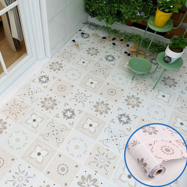 BowLift | Modern vinyl floor planks peel & stick grid print PVC flooring