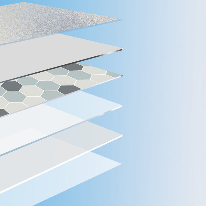 BowLift | Modern vinyl floor planks peel & stick grid print PVC flooring