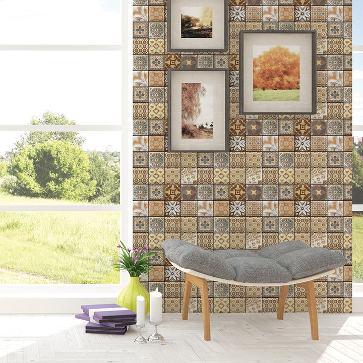 BowLift | Pattern Matte Color Stone Peel and Stick Mosaic Tile Peel and Stick Tile Set of 5