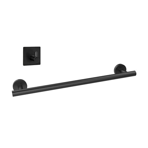 BowLift | Matt Black Bathroom Accessory Set Stainless Steel Towel Bar/Paper Holder/Bath Towel Hook