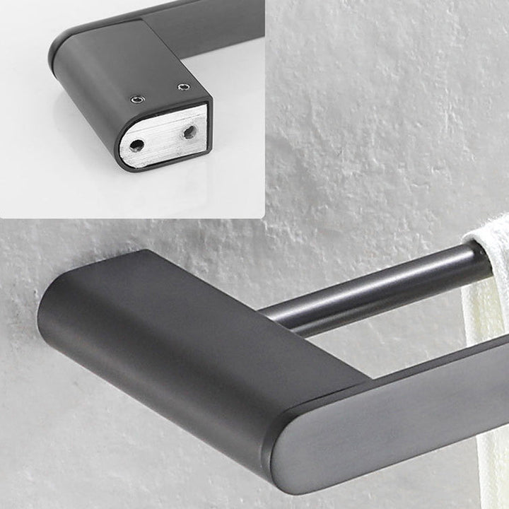 BowLift | 5-piece modern bathroom accessory set made of stainless steel with towel rail/robe hooks/toilet paper holder