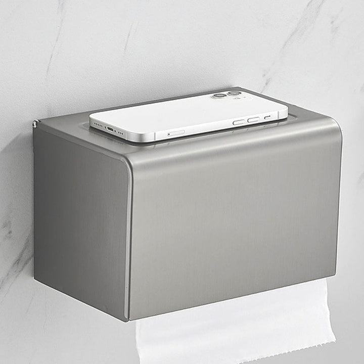 BowLift | Modern Gray Bathroom Accessory Set Aluminum Stainless Steel Bathroom Shelf/Towel Hooks/Towel Bar