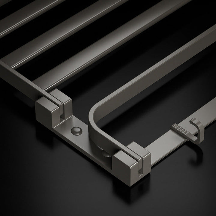 BowLift | Modern Gray Bathroom Accessory Set Aluminum Stainless Steel Bathroom Shelf/Towel Hooks/Towel Bar