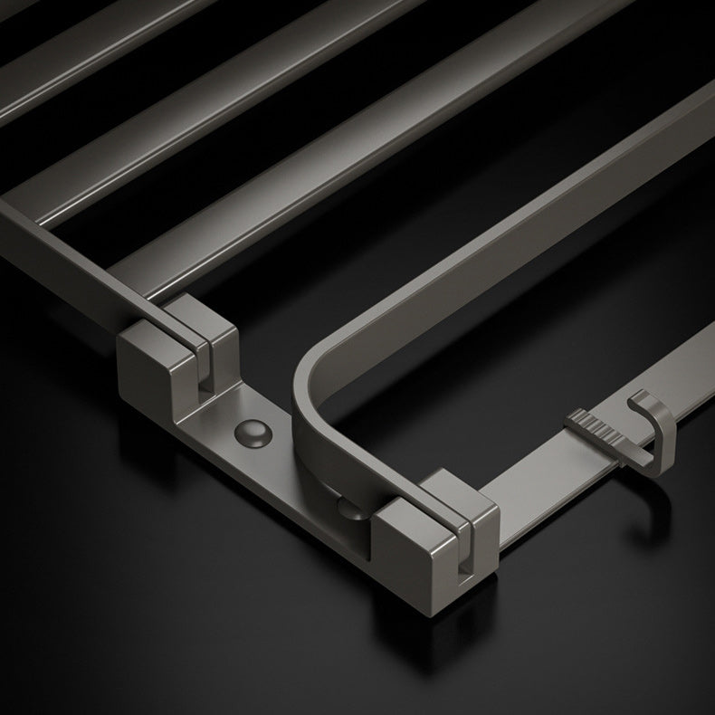 BowLift | Modern Gray Bathroom Accessories Set Aluminum Stainless Steel Bathroom Shelf/Towel Hooks/Towel Bar