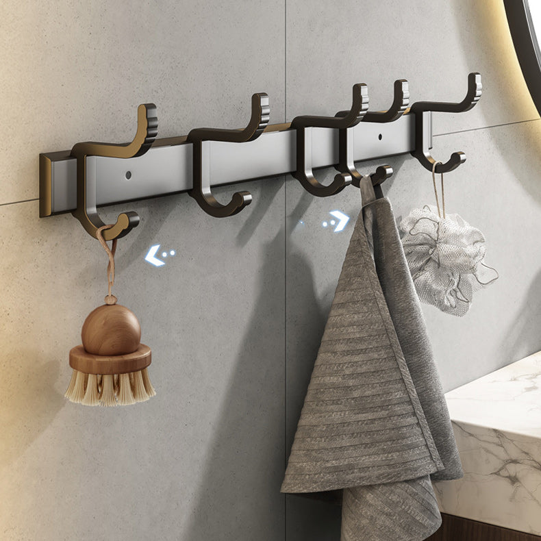 BowLift | Contemporary Bathroom Accessory Set Matte Black Bathroom Set with Bathrobe Hooks/Towel Bar