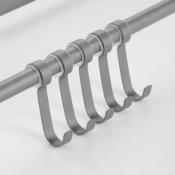 BowLift | Modern Bathroom Hardware Set in Stainless Steel Matte Gray Bathrobe Hook/Towel Bar