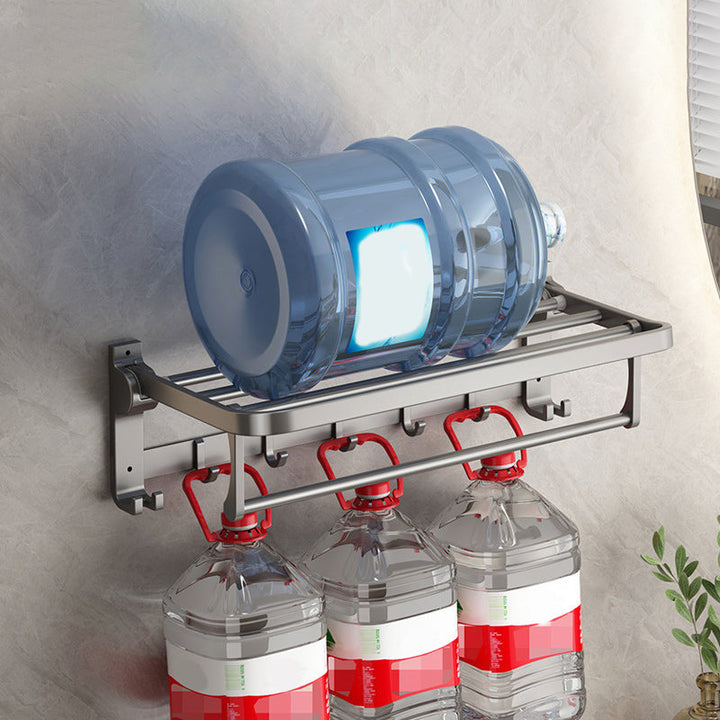 BowLift | Contemporary Gray Bathroom Hardware Set Bathroom Shelf/Towel Bar Including Bathroom Set