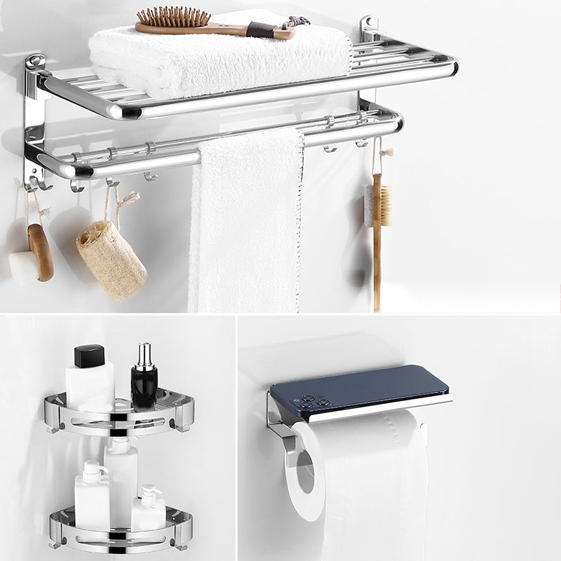BowLift | Modern Bathroom Set with Bathroom Shelf/Towel Bar Polished Chrome Bathroom Accessory Set