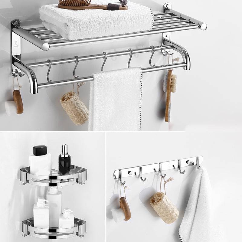 BowLift | Modern Bathroom Set with Bathroom Shelf/Towel Bar Polished Chrome Bathroom Accessory Set