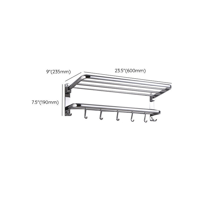 BowLift | Modern Bathroom Set with Bathroom Shelf/Towel Bar Polished Chrome Bathroom Accessory Set
