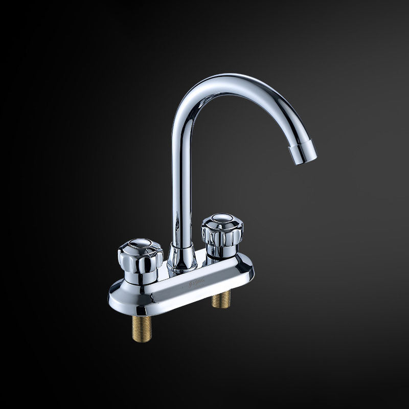 BowLift | Three-Hole Centerset Bathroom Sink Faucet Contemporary Brass Faucet