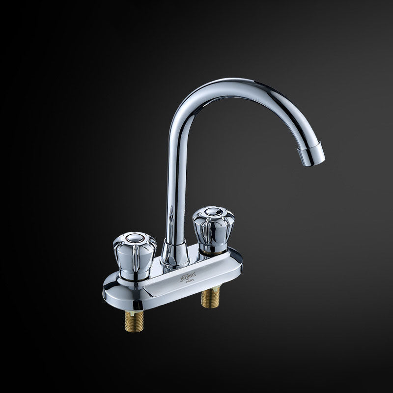 BowLift | Three-Hole Centerset Bathroom Sink Faucet Contemporary Brass Faucet