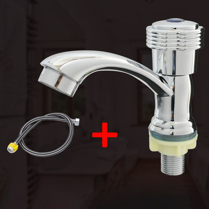 BowLift | Modern bathroom faucet chrome knob handle with water hose sink faucet