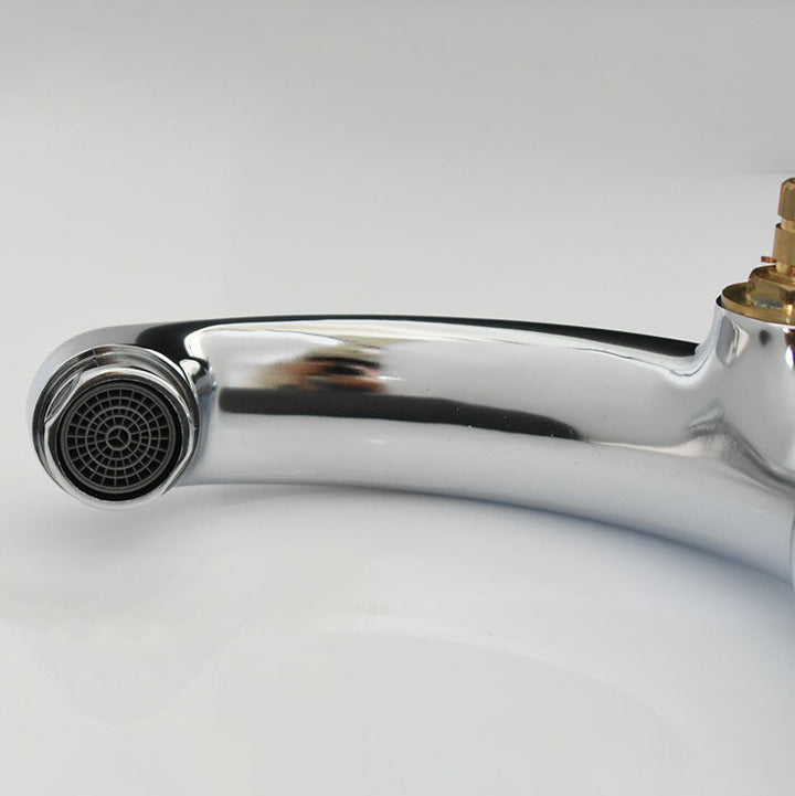 BowLift | Modern bathroom faucet chrome knob handle with water hose sink faucet