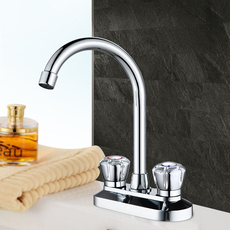 BowLift | High Arch Brass Bathroom Faucet Double Handle Basin Tap