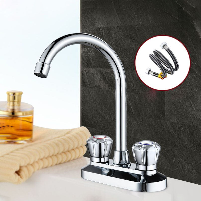 BowLift | High Arch Brass Bathroom Faucet Double Handle Basin Tap