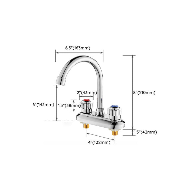 BowLift | Modern Center Set Mixer Tap Chrome 2 Knob Handles Swivel Spout Basin Mixer Tap