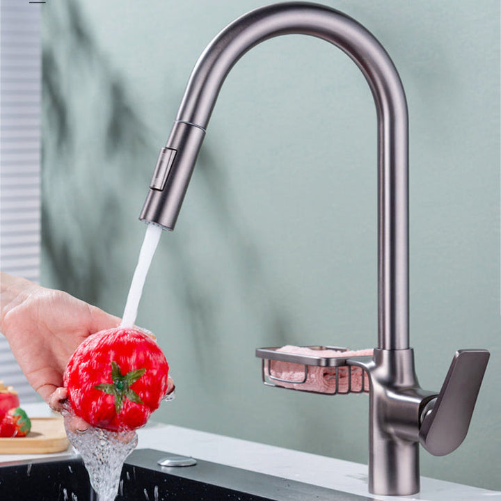 BowLift | Goose Neck Kitchen Sink Faucet Three-Way Flow with Pull-Down Spray Head