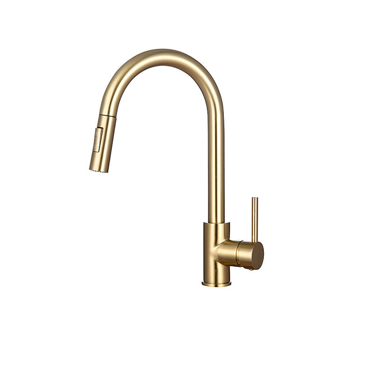 BowLift | Goose Neck Kitchen Sink Faucet Three-Way Flow with Pull-Down Spray Head