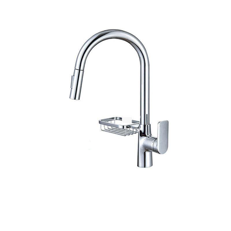 BowLift | Goose Neck Kitchen Sink Faucet Three-Way Flow with Pull-Down Spray Head