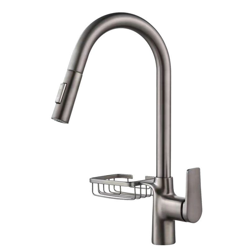 BowLift | Goose Neck Kitchen Sink Faucet Three-Way Flow with Pull-Down Spray Head