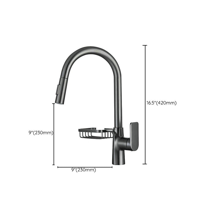 BowLift | Goose Neck Kitchen Sink Faucet Three-Way Flow with Pull-Down Spray Head