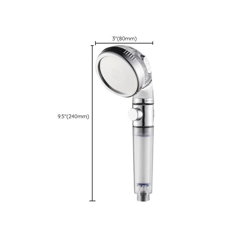 BowLift | Modern Handheld Shower Head Round Filter Ball Spray Head in Silver