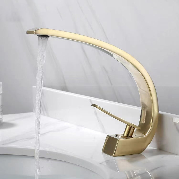 BowLift | 17 cm High Basin Faucet Luxury 1 Hole Basin Faucet Cubic Bathroom Faucet