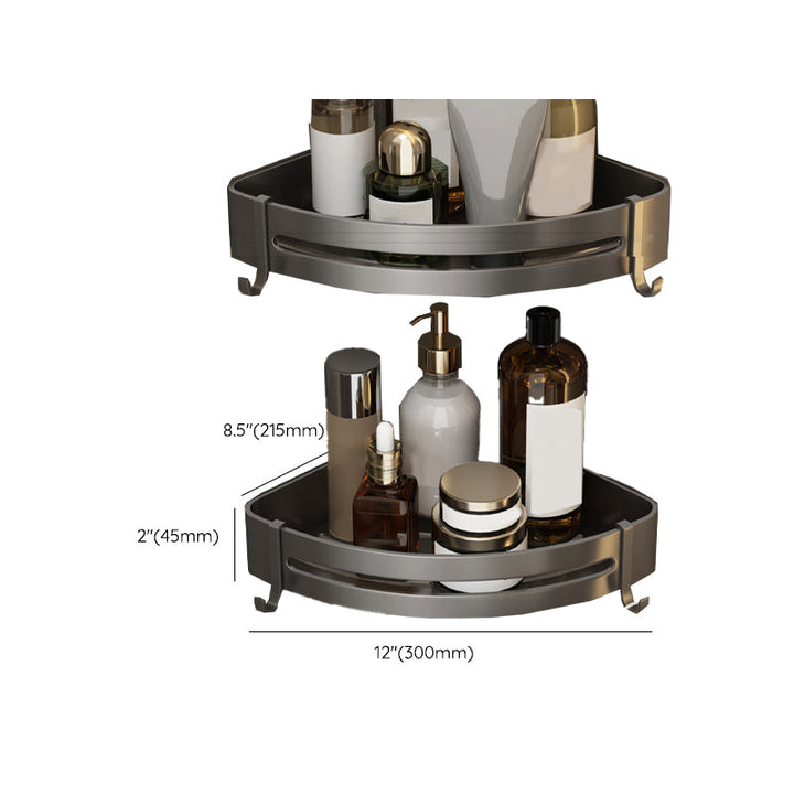 BowLift | Gray contemporary bathroom accessory set Bathroom shelf/towel holder & bathrobe hook incl.