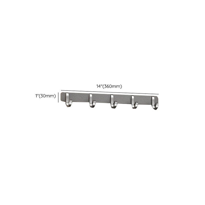 BowLift | Gray contemporary bathroom accessory set bathroom shelf/towel holder & bathrobe hook incl.
