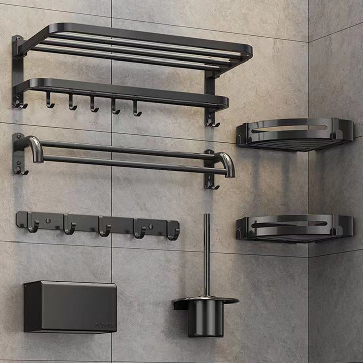 BowLift | Matte black bathroom accessory set Modern bathroom accessory hardware set