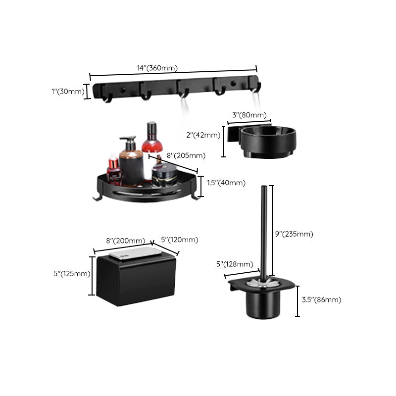 BowLift | Matt black bathroom accessory set Modern bathroom accessory hardware set