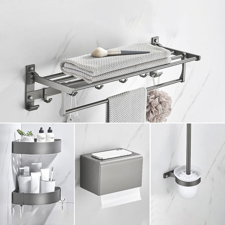 BowLift | Modern Chrome Bathroom Accessories Set Aluminum Bathroom Fixtures Set