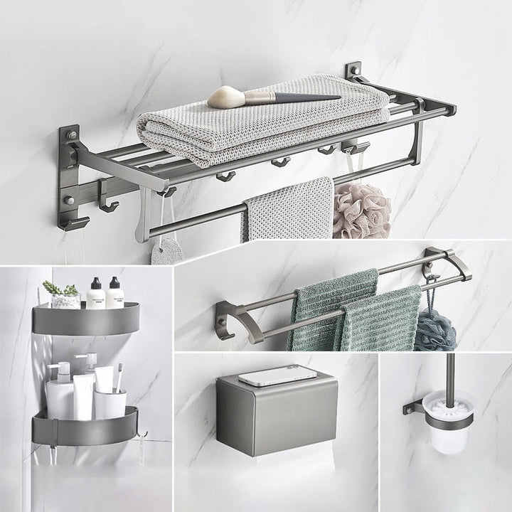 BowLift | Modern Chrome Bathroom Accessories Set Aluminum Bathroom Fixtures Set