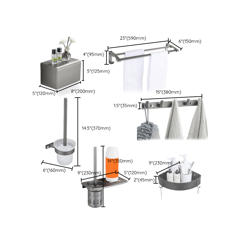 BowLift | Modern Chrome Bathroom Accessories Set Aluminum Bathroom Fixtures Set