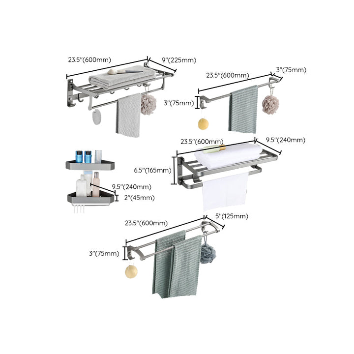 BowLift | Modern Chrome Bathroom Accessories Set Aluminum Bathroom Fixtures Set