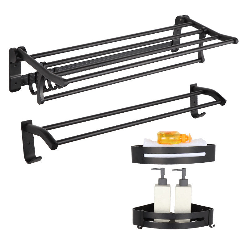BowLift | Modern Matt Black Bathroom Shelf Paper Holder Bathroom Accessory Set
