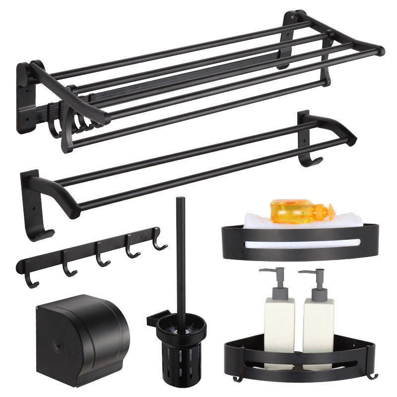 BowLift | Modern Matt Black Bathroom Shelf Paper Holder Bathroom Accessory Set