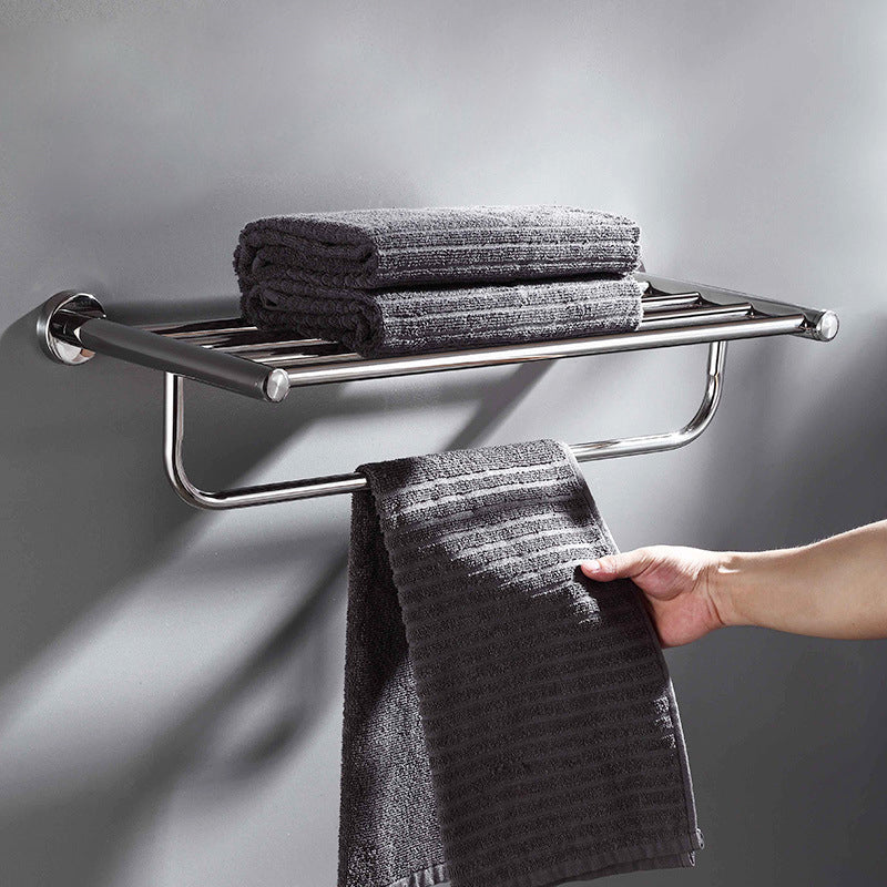 BowLift | Polished Chrome 5-piece modern bathroom accessory set with bathroom shelf