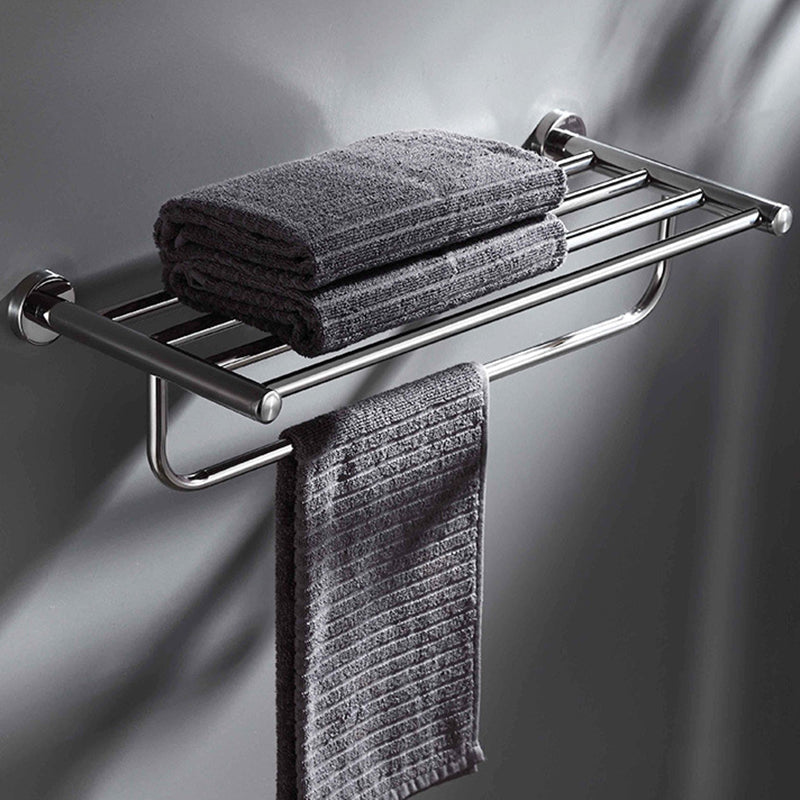 BowLift | Polished Chrome 5-piece modern bathroom accessory set with bathroom shelf