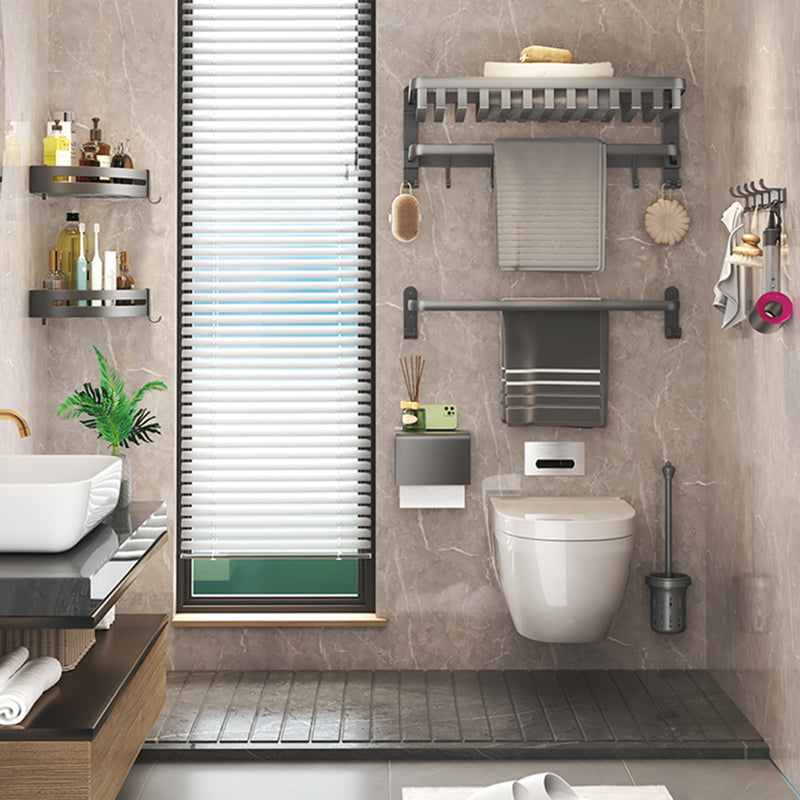 BowLift | Modern Bathroom Accessories Set Gray Bathroom Shelf Paper Holder Bathroom Accessories Kit