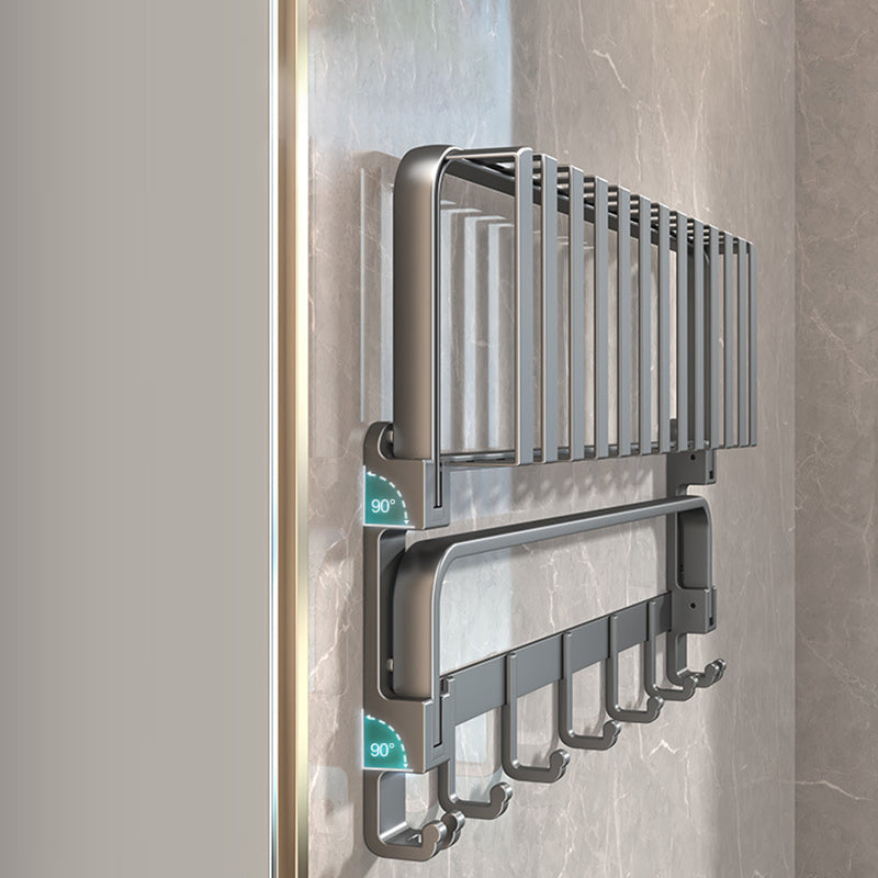 BowLift | Modern Bathroom Accessories Set Gray Bathroom Shelf Paper Holder Bathroom Accessories Kit