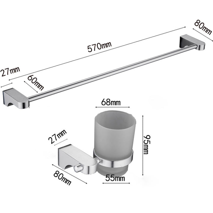 BowLift | 6-piece chrome bathroom accessory as a single item or as a set with towel ring bar